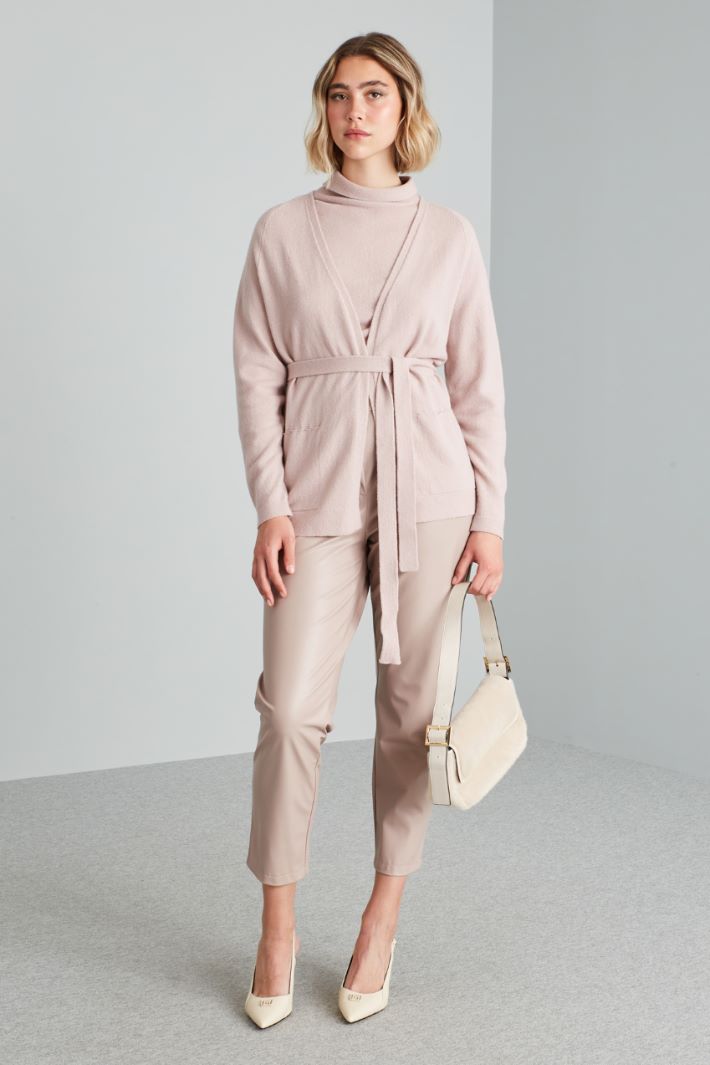 Cardigan in puro cashmere - ROSA POLVERE - Fashion Market