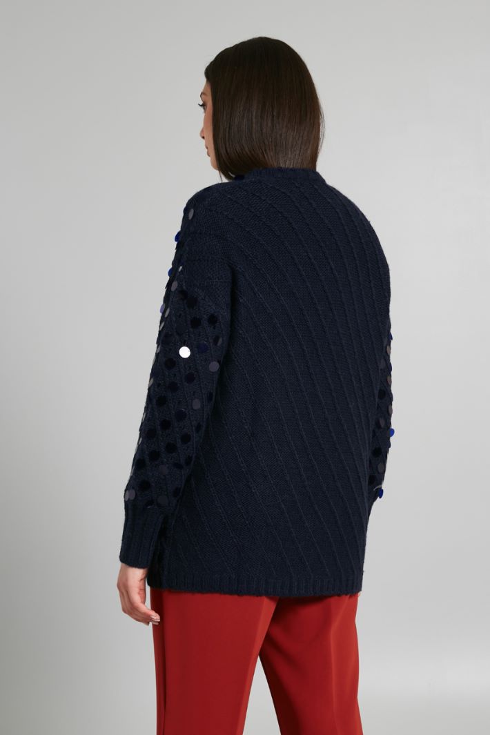 Cardigan con maxi paillettes - BLU NOTTE - Fashion Market - 4