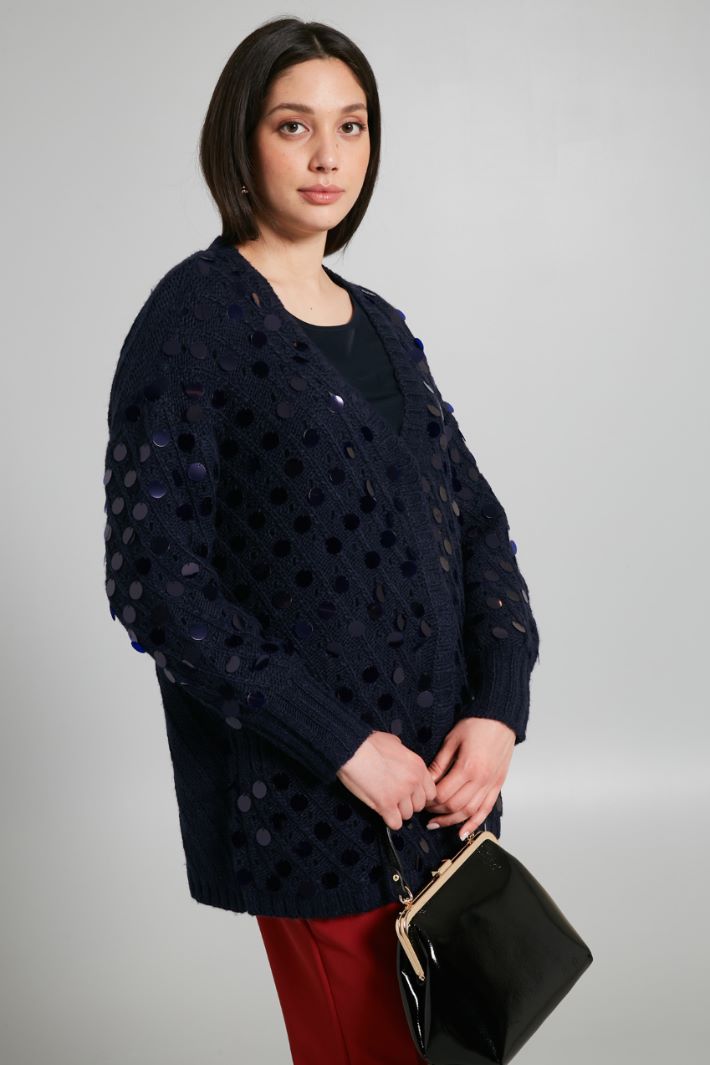 Cardigan con maxi paillettes - BLU NOTTE - Fashion Market - 2
