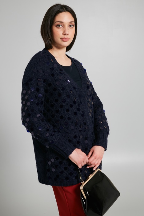 Cardigan con maxi paillettes - Fashion Market