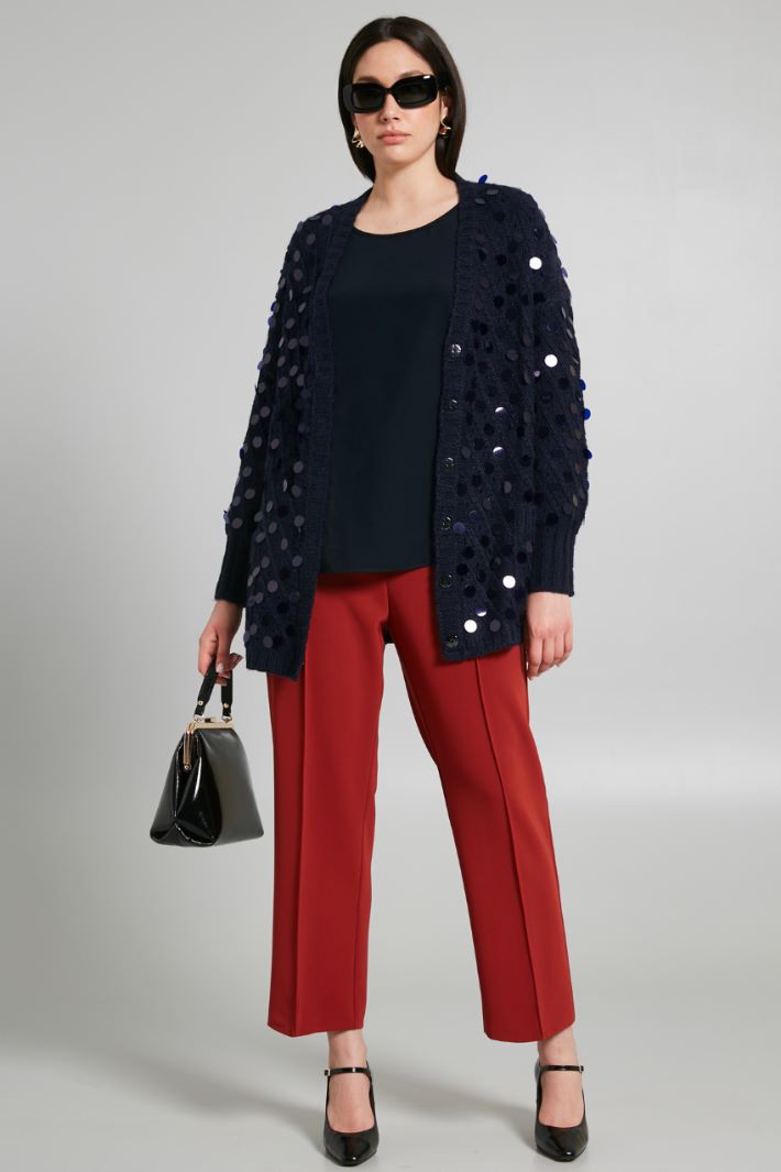 Cardigan con maxi paillettes - BLU NOTTE - Fashion Market
