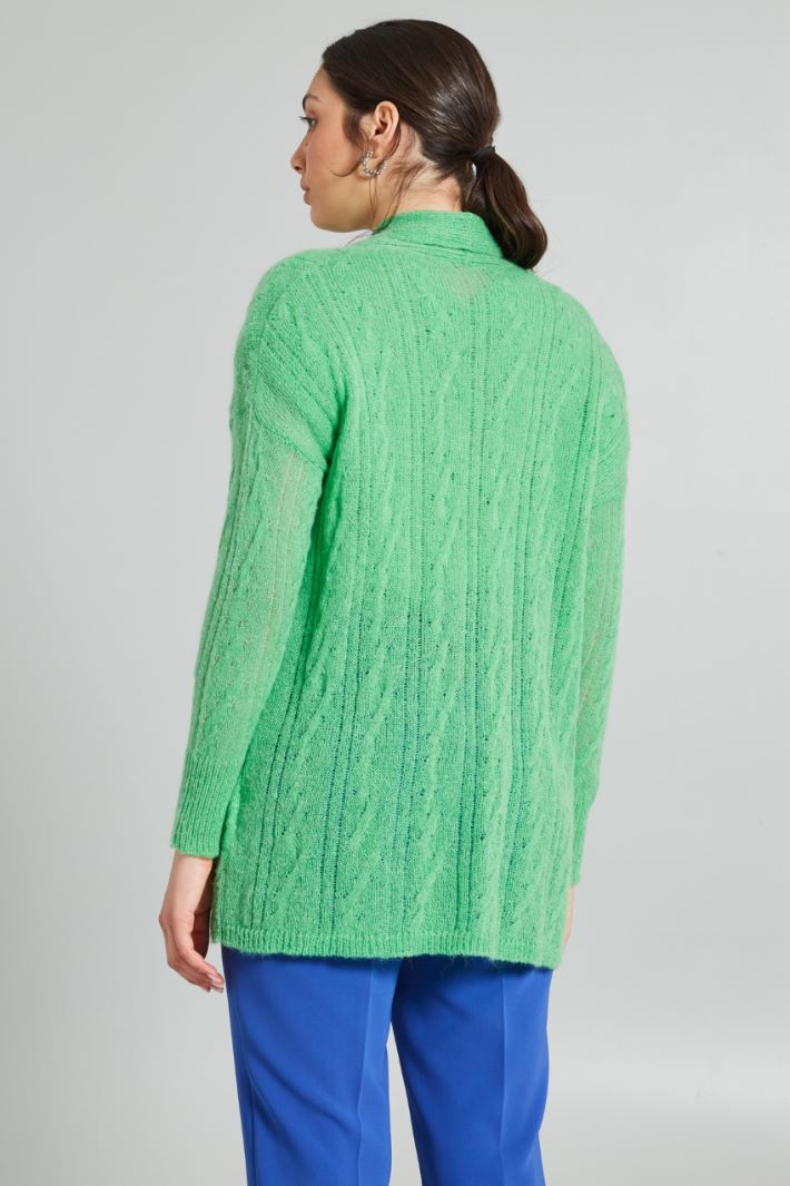 Cardigan in misto alpaca - VERDE - Fashion Market - 4