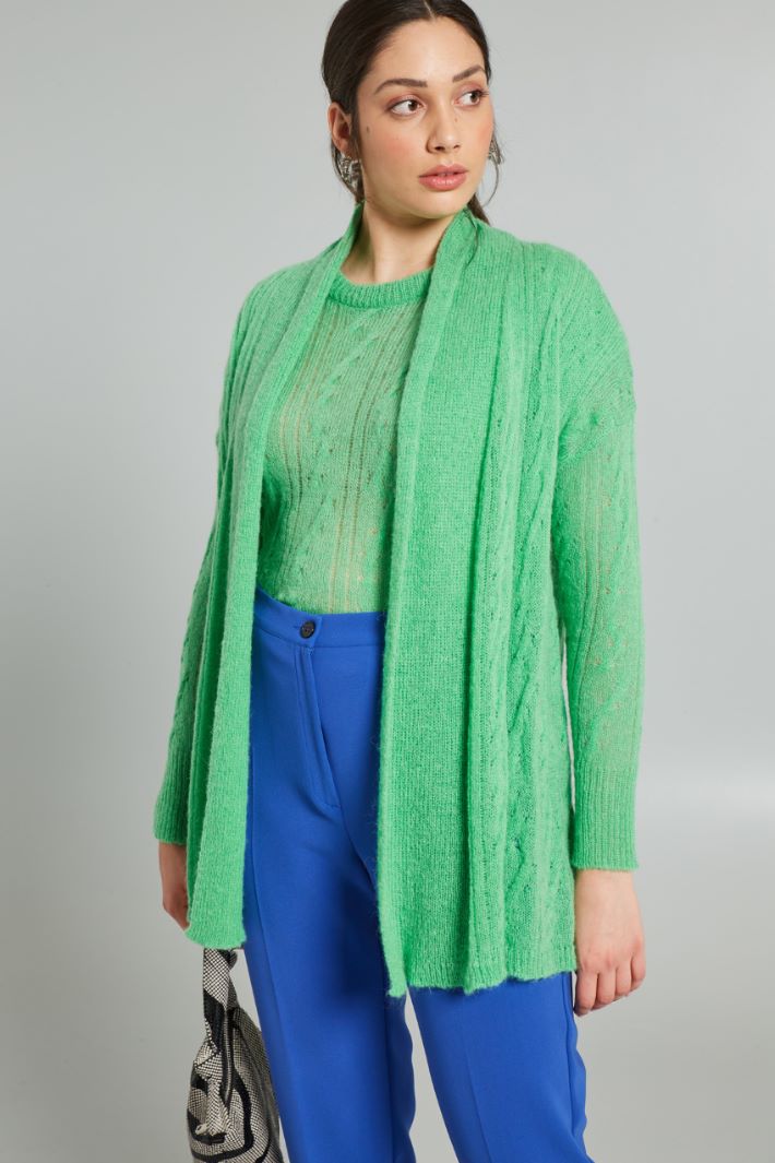 Cardigan in misto alpaca - VERDE - Fashion Market - 2