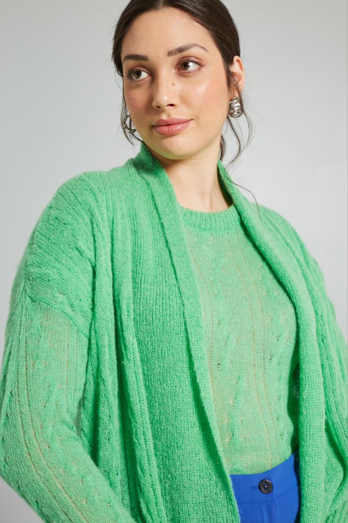 Cardigan in misto alpaca - VERDE - Fashion Market - 3