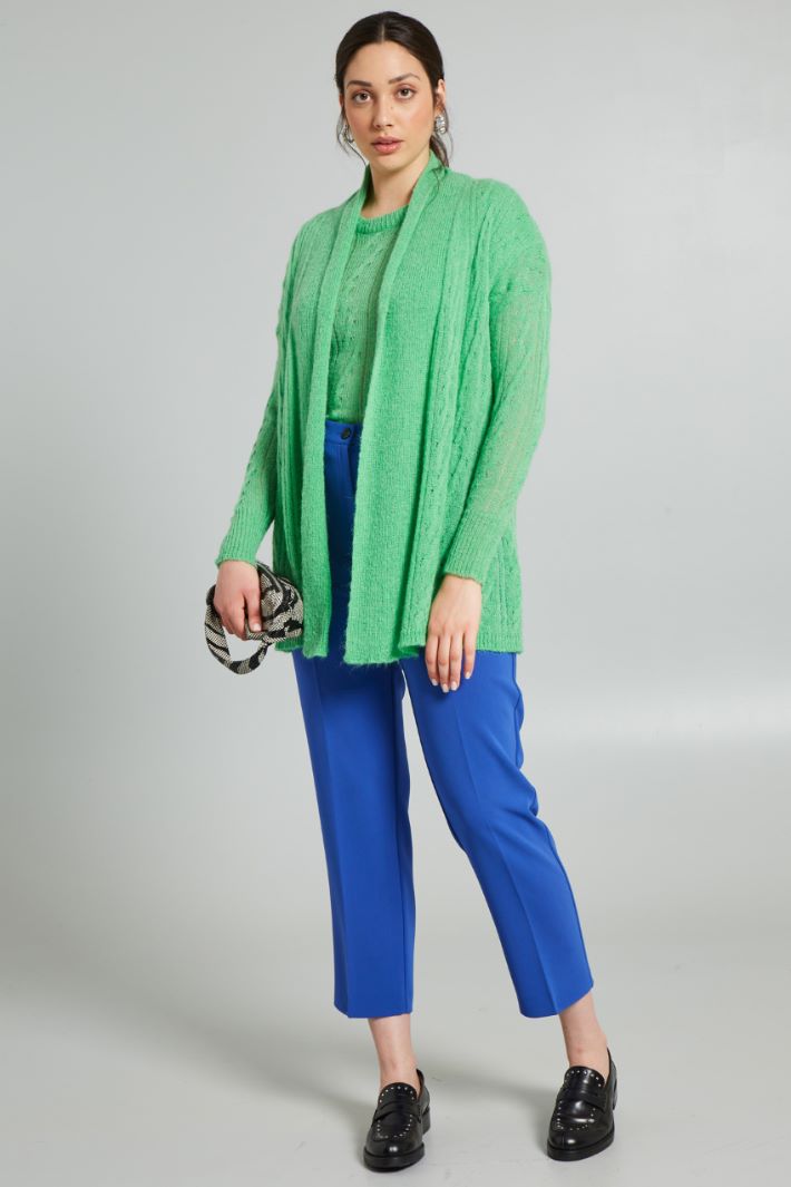 Cardigan in misto alpaca - VERDE - Fashion Market