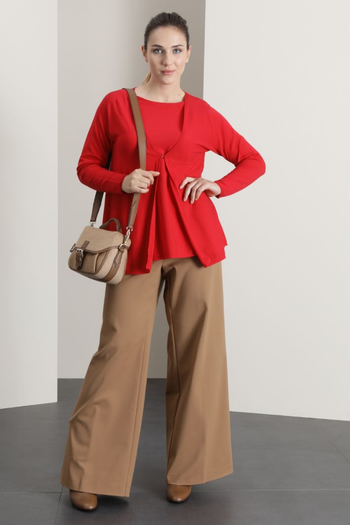 Cardigan in viscosa - ROSSO - Fashion Market - 4