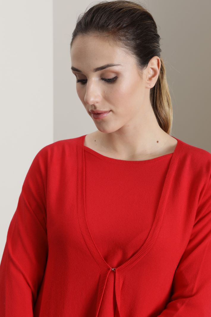 Cardigan in viscosa - ROSSO - Fashion Market - 3