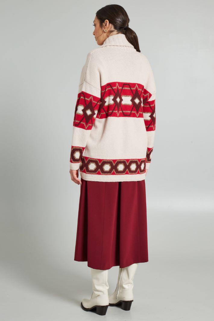 Cardigan in misto lana - BEIGE ROSSO - Fashion Market - 4
