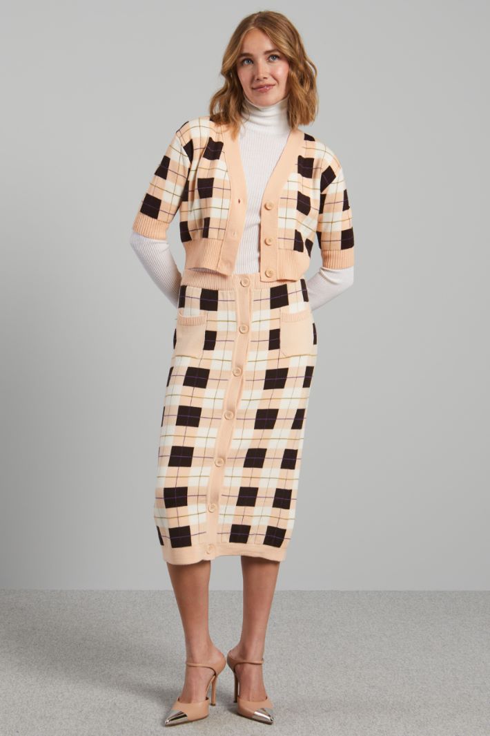 Mini cardigan cropped in lana - PESCA CIOCCOLATO - Fashion Market
