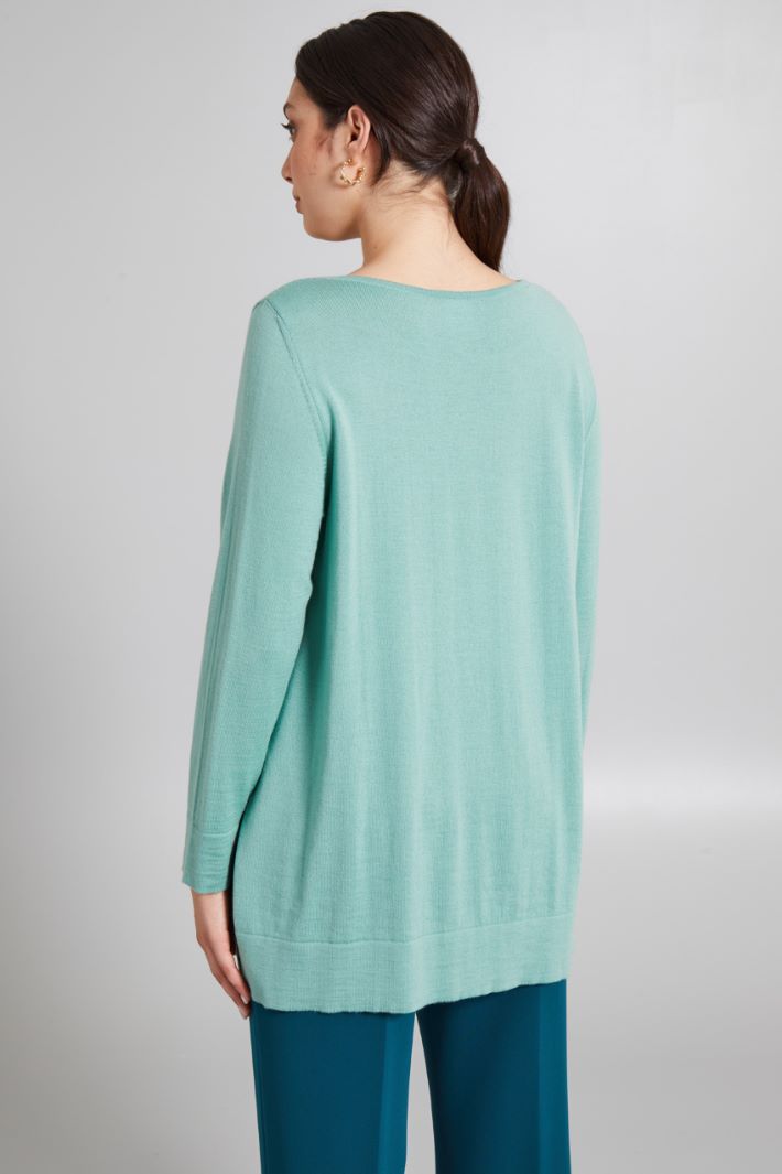 Maglia con spacchi - VERDE MENTA - Fashion Market - 4