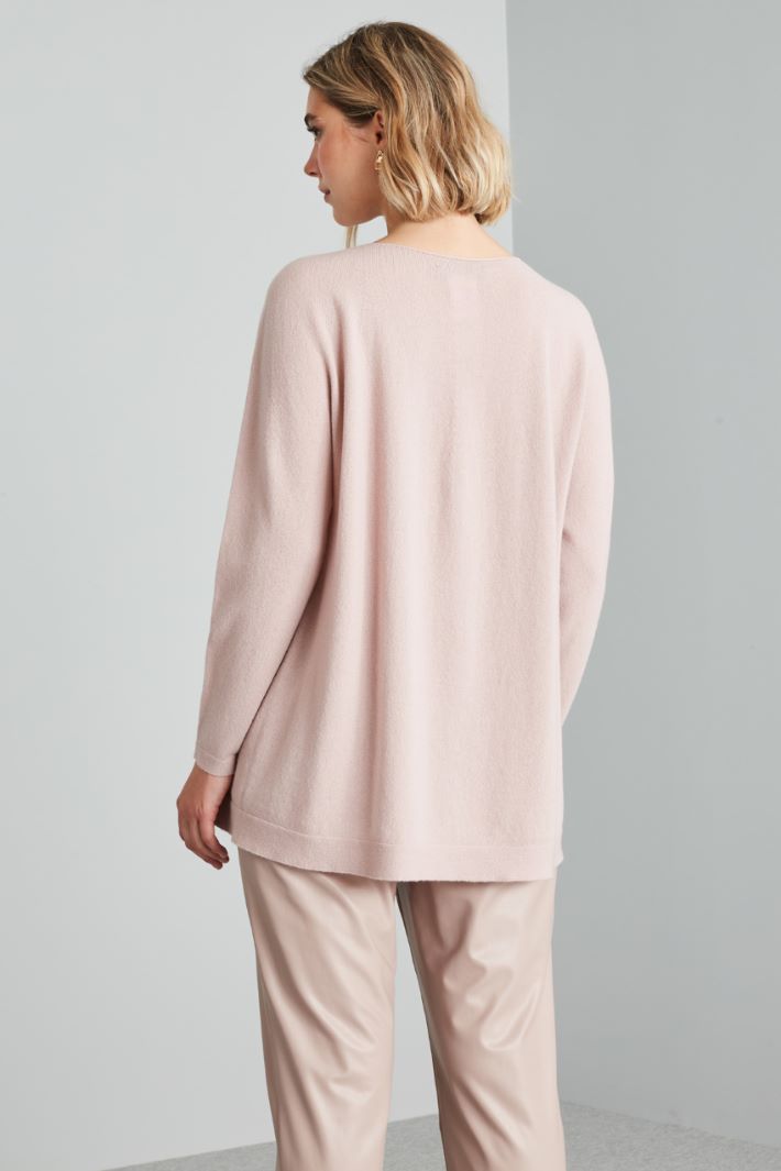 Maglia in puro cashmere - ROSA POLVERE - Fashion Market - 4