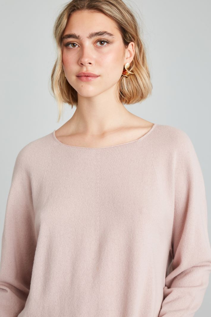 Maglia in puro cashmere - ROSA POLVERE - Fashion Market - 3