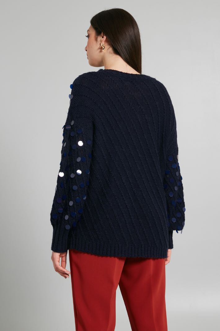 Maglia con maxi paillettes - BLU NOTTE - Fashion Market - 4