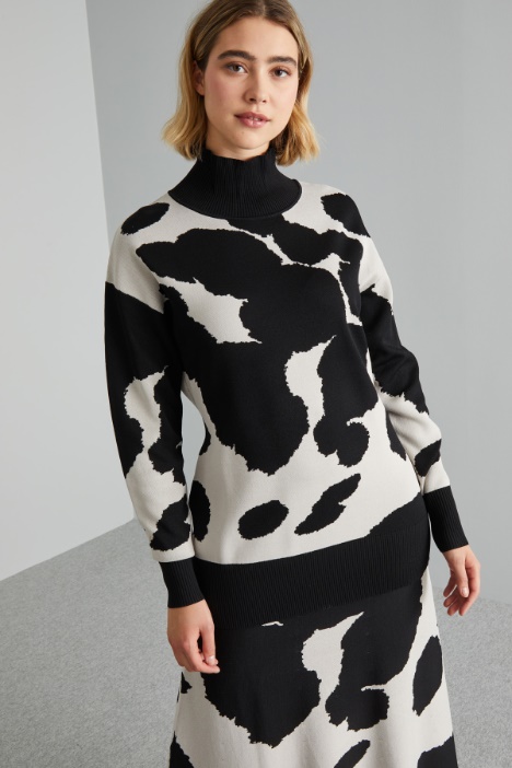 Maglia in viscosa jacquard - Fashion Market