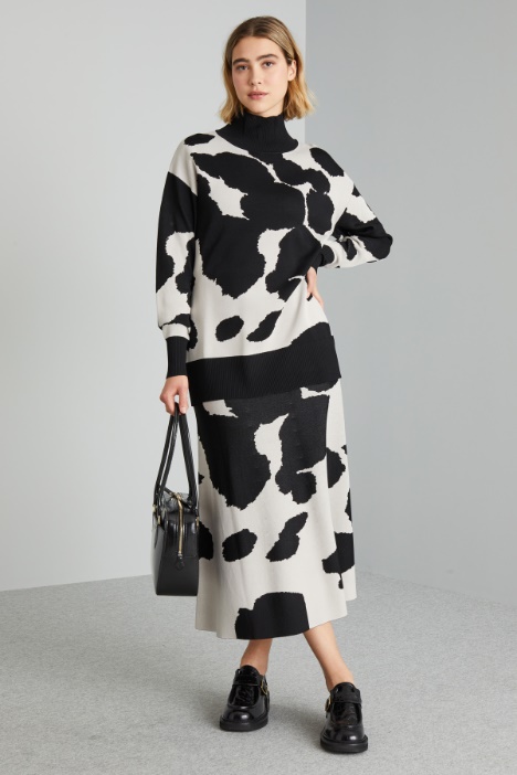 Maglia in viscosa jacquard - Fashion Market