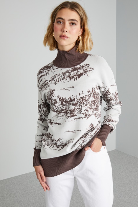 Maglia in viscosa jacquard - Fashion Market