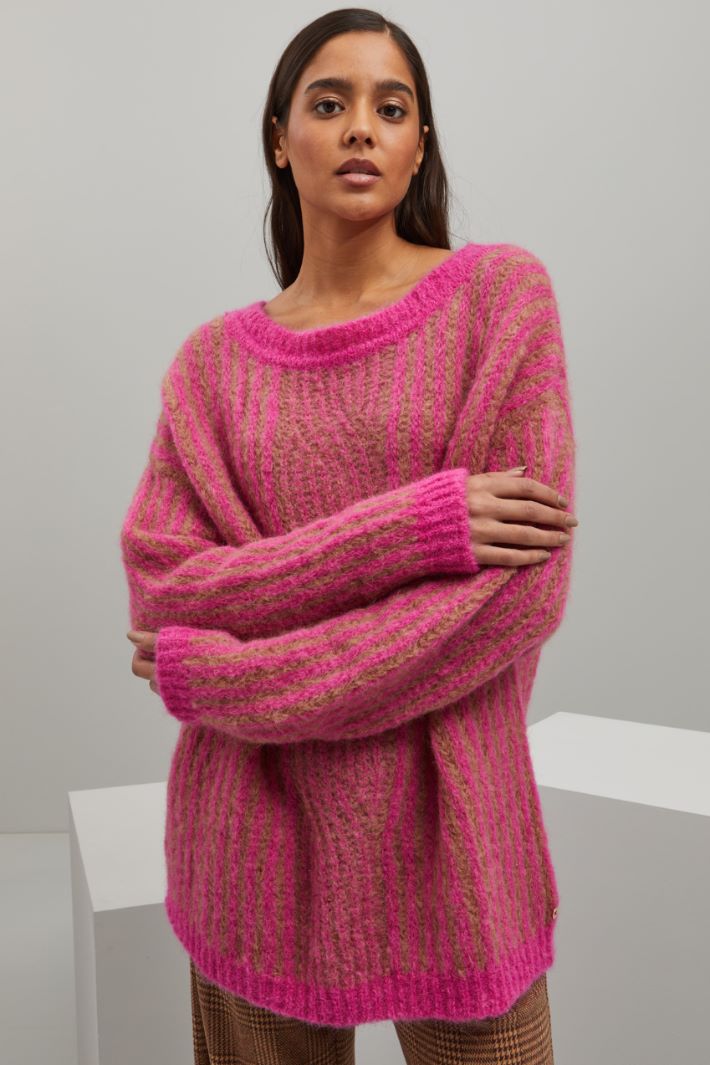 Maglia in alpaca e mohair - FUCSIA CAMMELLO - Fashion Market - 2