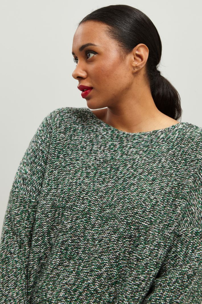 Maglia in lana e cashmere - VERDE BIANCO BEIGE - Fashion Market - 3