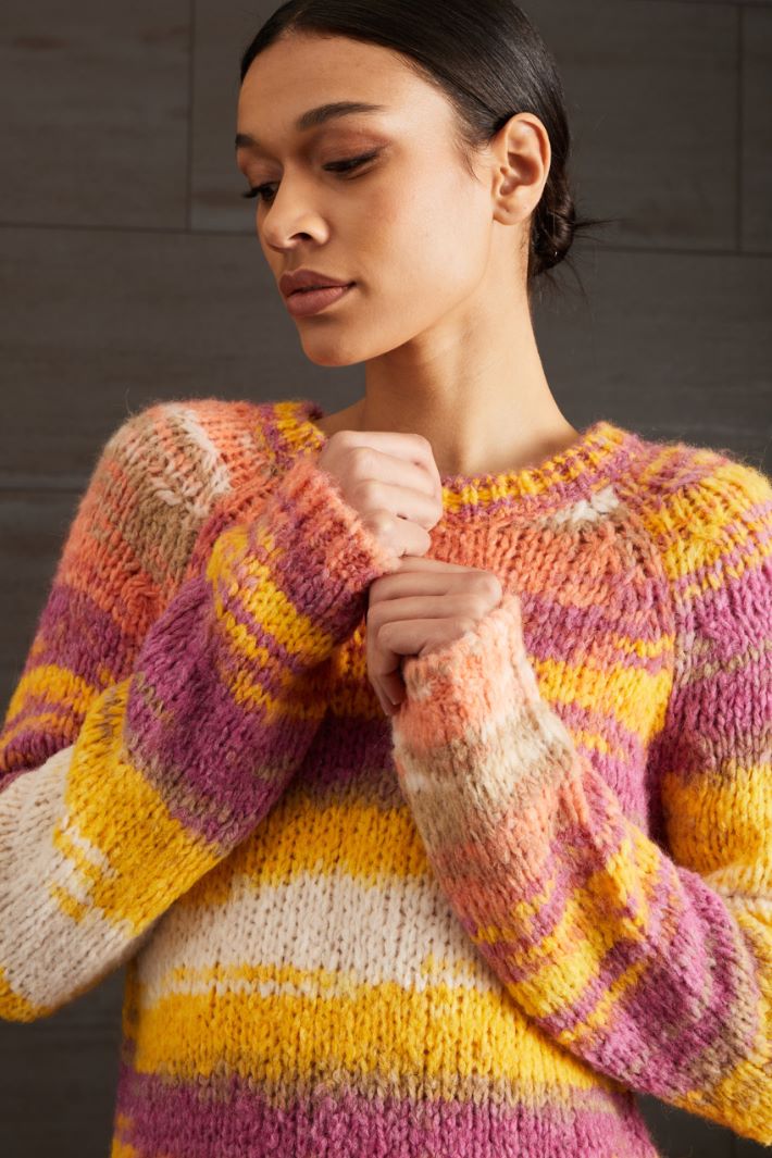 Maglia in alpaca - GIALLO MALVA MARRONE - Fashion Market - 3