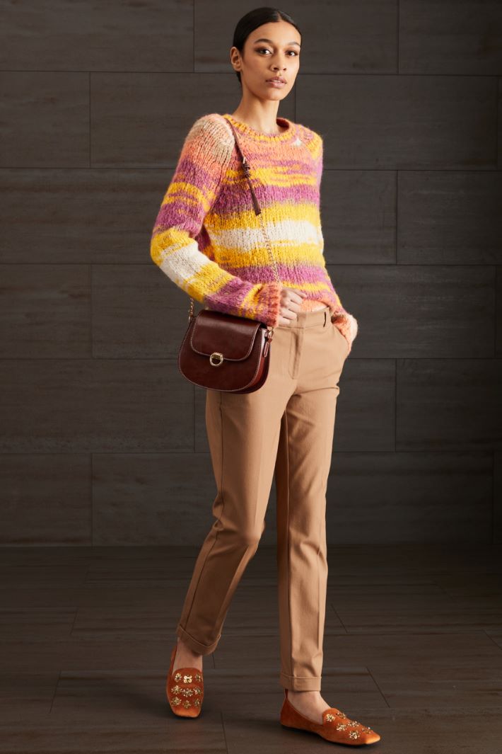 Maglia in alpaca - GIALLO MALVA MARRONE - Fashion Market