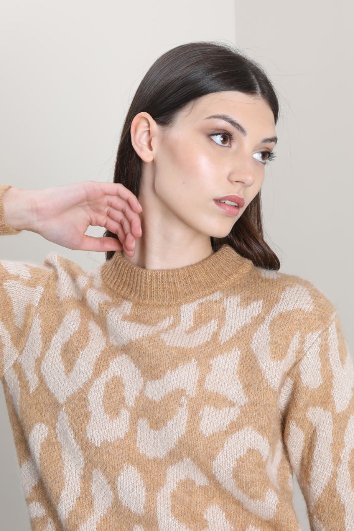 Maglia jacquard in alpaca - CAMMELLO - Fashion Market - 3