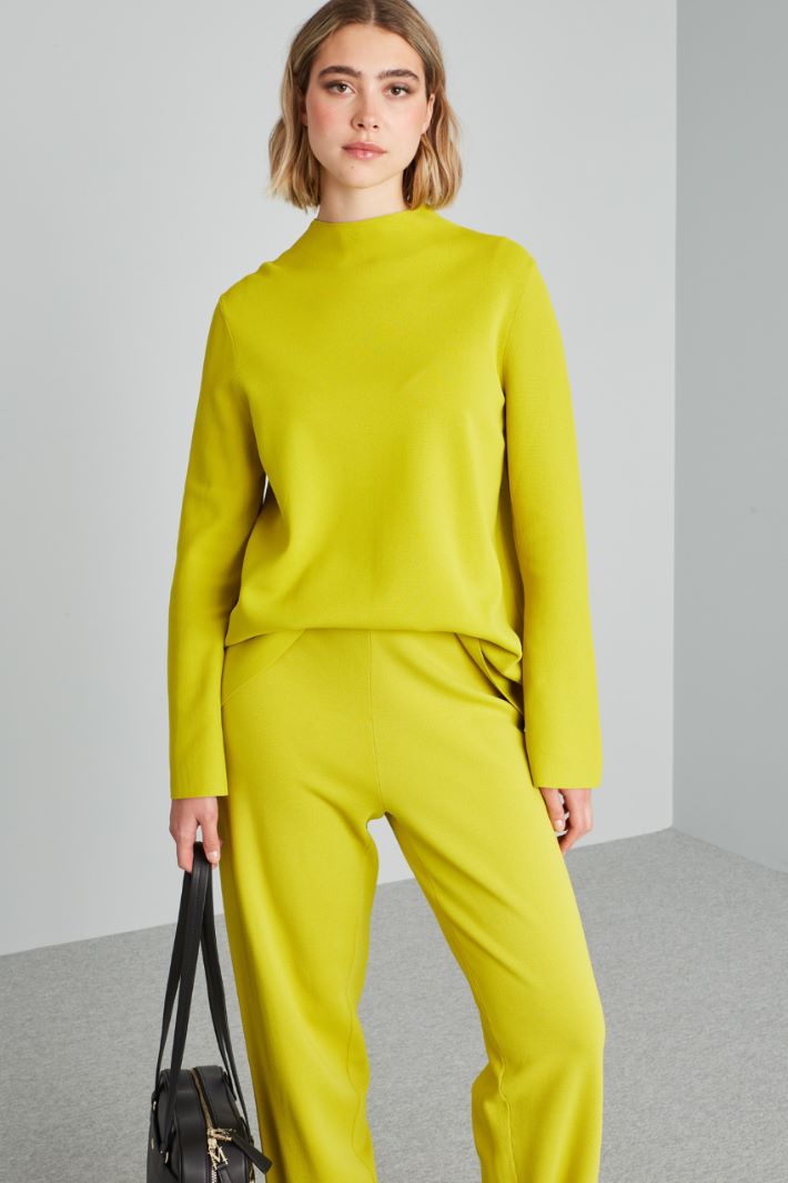 Maglia con collo montante - VERDE ACIDO - Fashion Market - 2