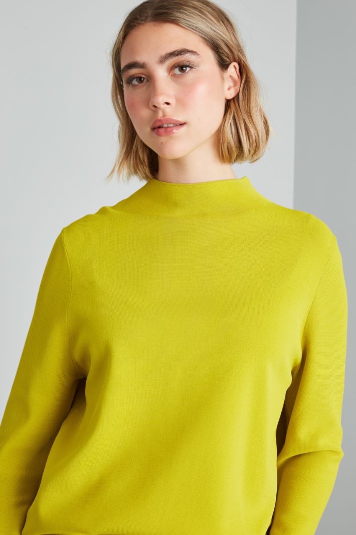 Maglia con collo montante - VERDE ACIDO - Fashion Market - 3