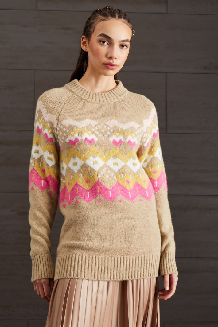 Maglia in lana - CAMMELLO GIALLO ROSA - Fashion Market - 2