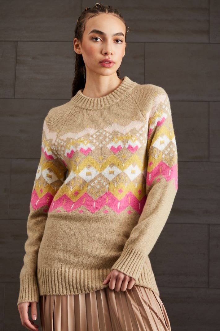 Maglia in lana - CAMMELLO GIALLO ROSA - Fashion Market - 3
