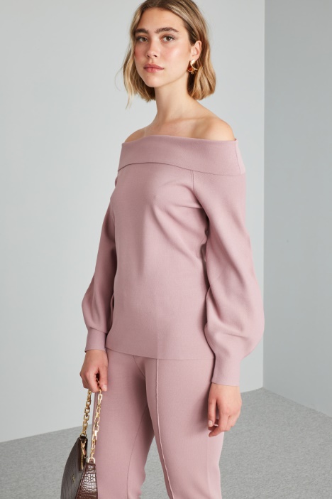 Maglia off shoulder in viscosa - Fashion Market