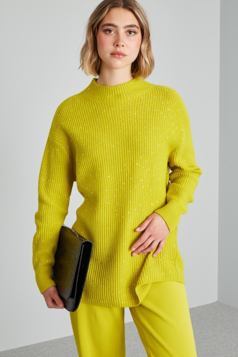 Maglia con strass all over - Fashion Market