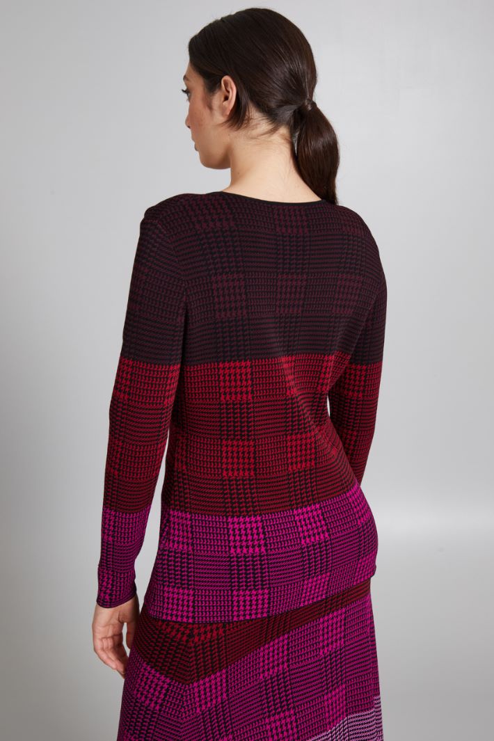 Maglia sfiancata jacquard - FUXIA NERO - Fashion Market - 4