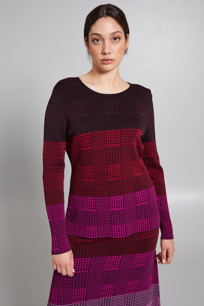 Maglia sfiancata jacquard - FUXIA NERO - Fashion Market - 2