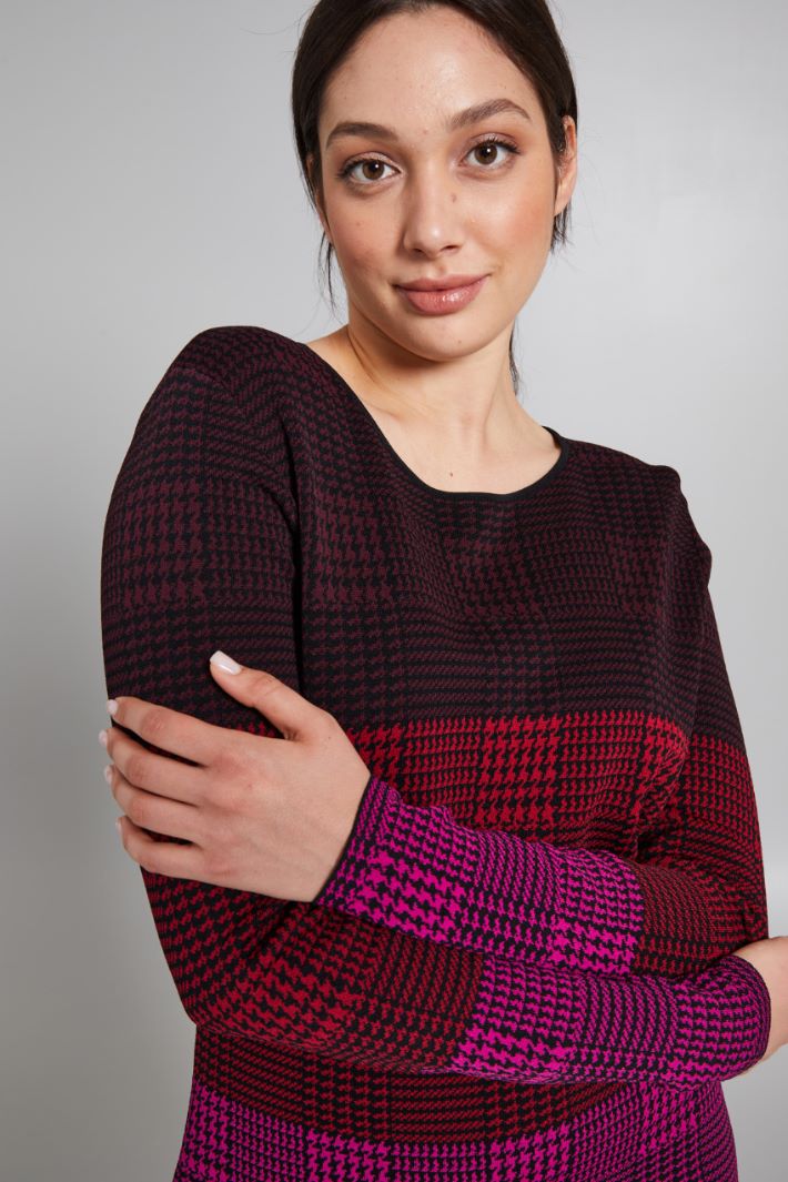 Maglia sfiancata jacquard - FUXIA NERO - Fashion Market - 3
