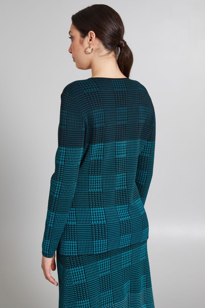 Maglia sfiancata jacquard - VERDE NERO - Fashion Market - 4