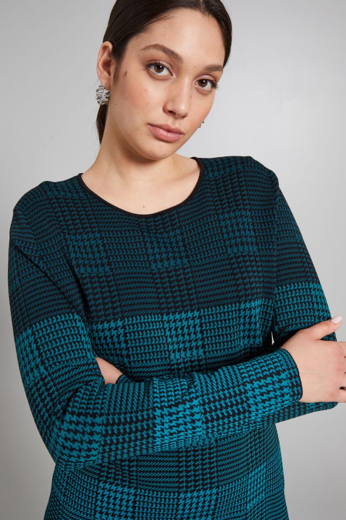 Maglia sfiancata jacquard - VERDE NERO - Fashion Market - 3