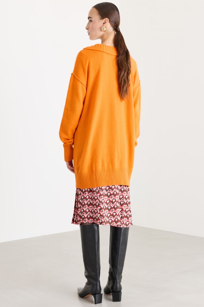 Maglia a uovo in lana e cashmere - ARANCIONE - Fashion Market - 4