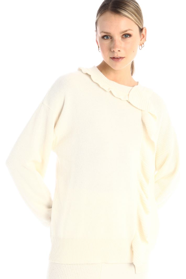 Maglia con motivo a volant - PANNA - Fashion Market
