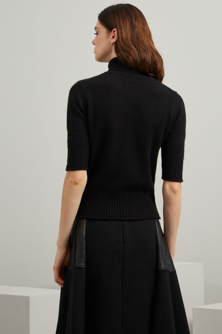 Maglia in puro cashmere - NERO ROSSO - Fashion Market - 4