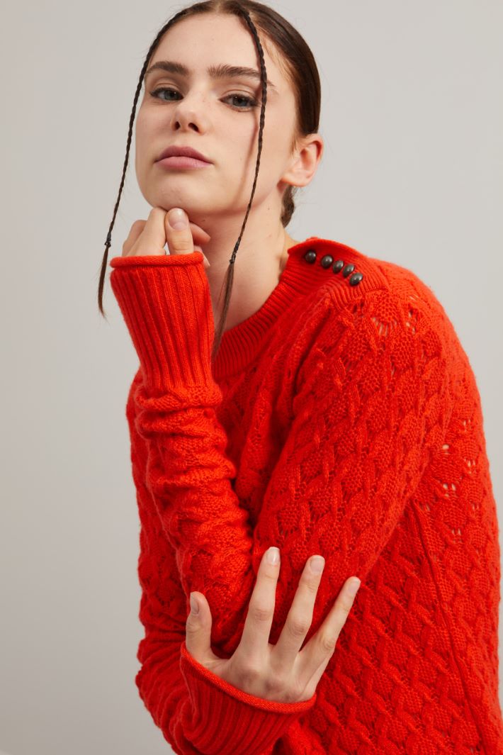 Maglia traforata - ARANCIONE - Fashion Market - 3