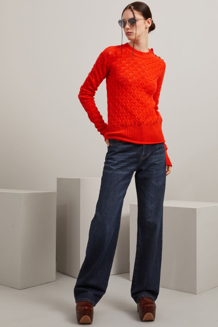 Maglia traforata - ARANCIONE - Fashion Market