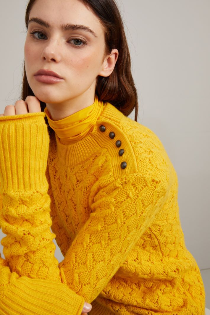 Maglia traforata - GIALLO SENAPE - Fashion Market - 3