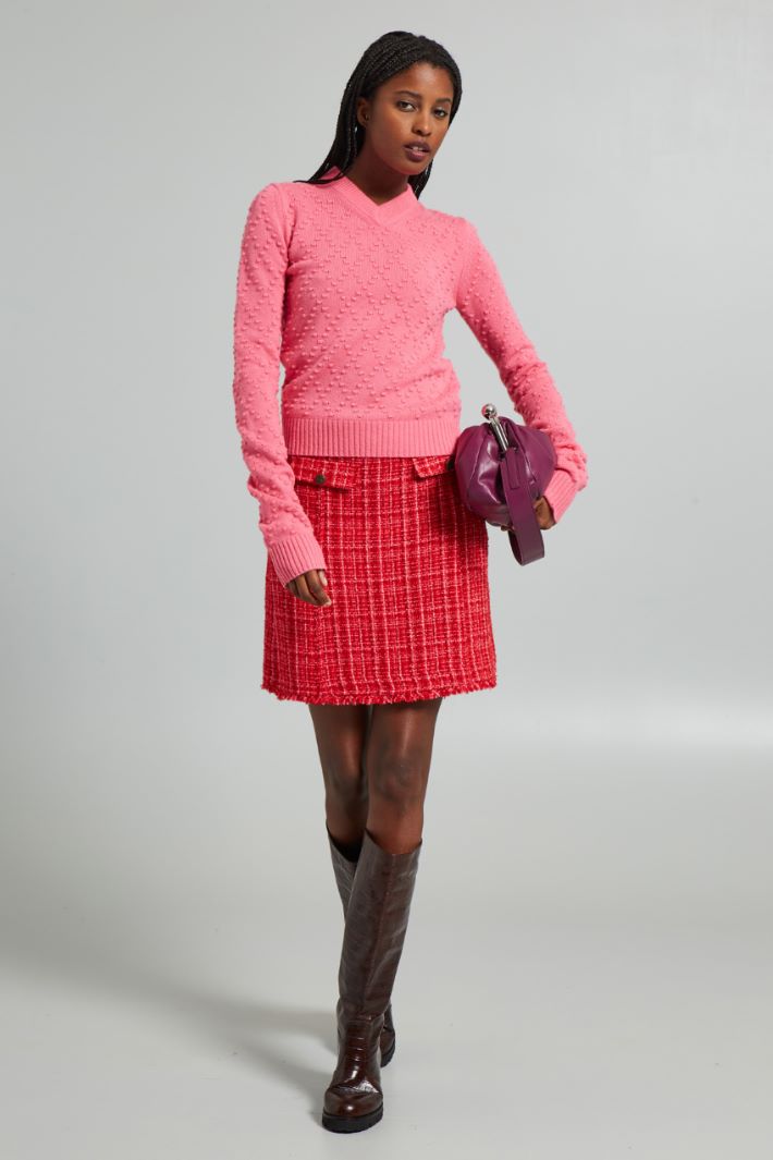 Maglia con motivo a rilievo - ROSA ACCESO - Fashion Market