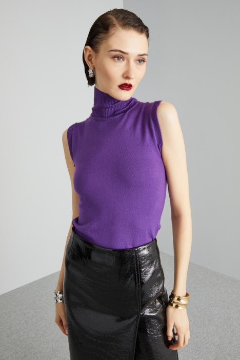 Dolcevita smanicato in lana - Fashion Market