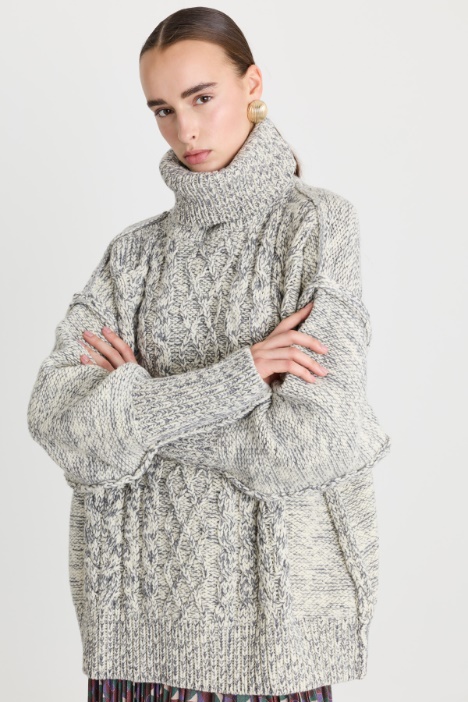 Maglia in pura lana mouliné - Fashion Market