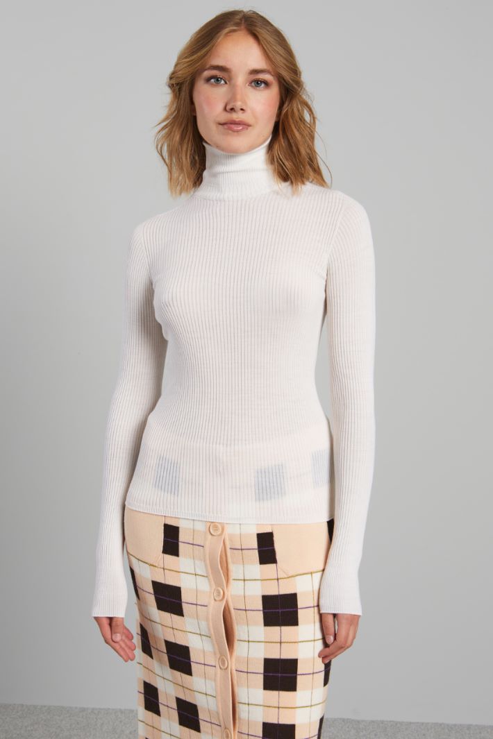 Maglia aderente a coste - BIANCO - Fashion Market - 2