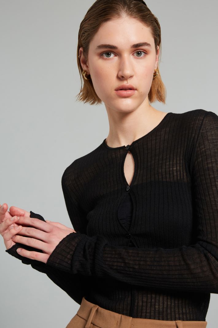 Body leggero con bottoni - NERO - Fashion Market - 3