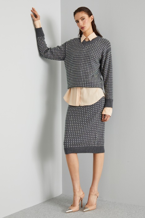 Maglia con strass all over - Fashion Market