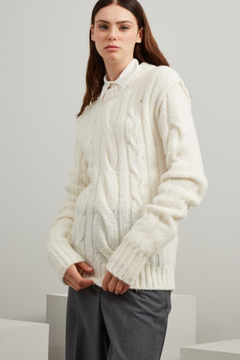 Maglia a trecce in alpaca - Fashion Market