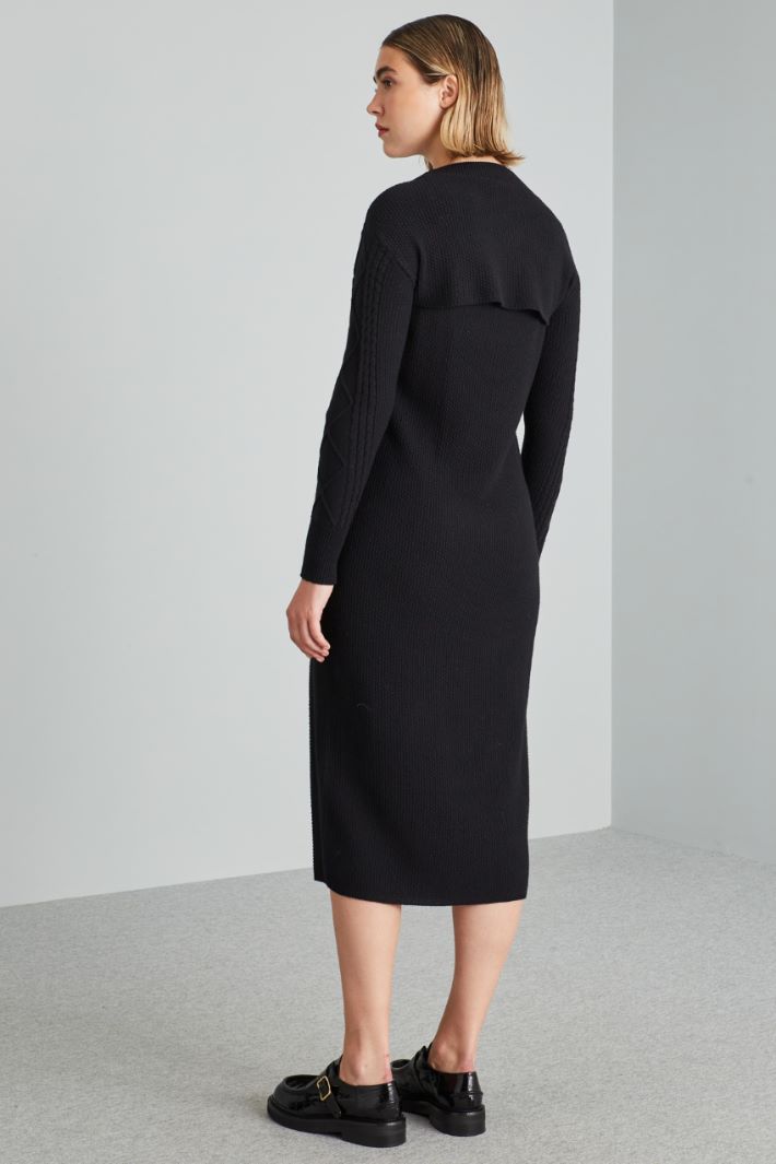 Abito 2 pezzi in maglia - NERO - Fashion Market - 5